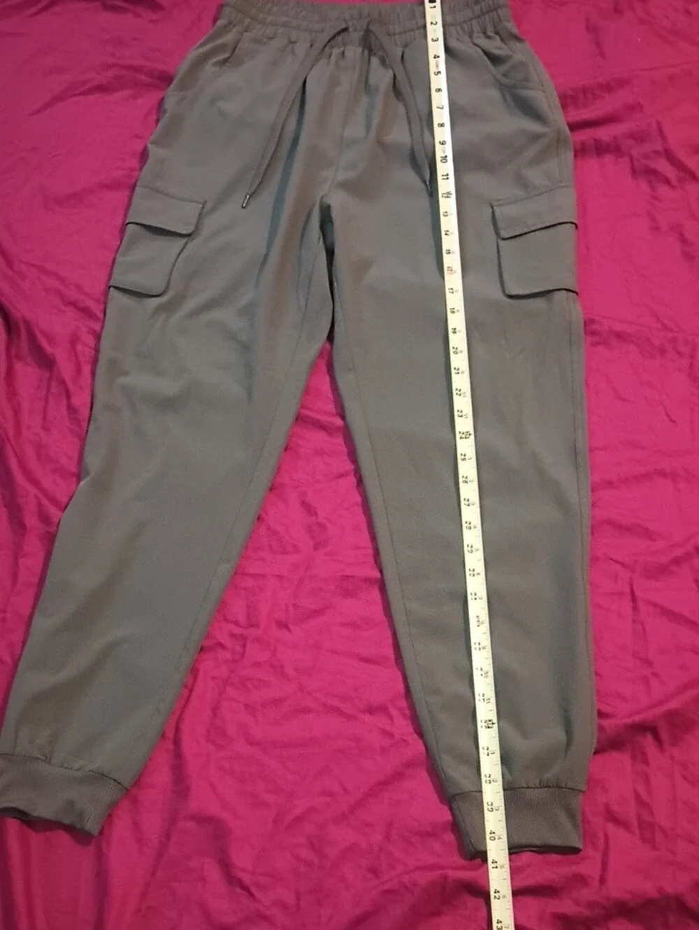 Ci Sono Womans Olive Green Cargo Joggers w/ Drawstring & Pockets Size S Like New
